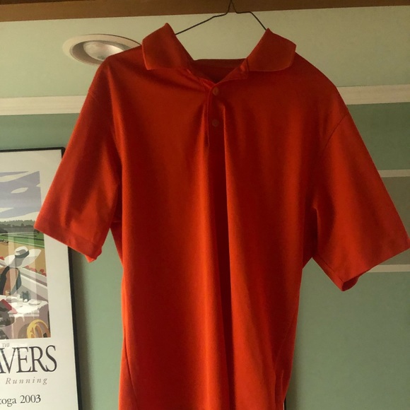 Nike Golf Polo Orange Small Barely Warn - Picture 4 of 6